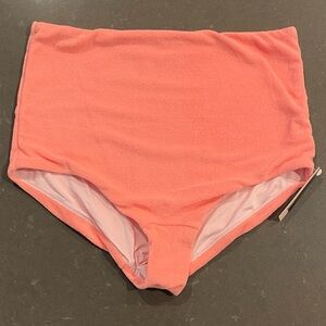 Victoria’s Secret Swim Pink Terrycloth Boyshort Bikini Bottom Large NWT